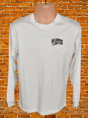 BILLIONAIRE BOYS CLUB WEISSES T-SHIRT XS XSMALL BAUMWOLLE HERREN LANGARM SPACEMAN