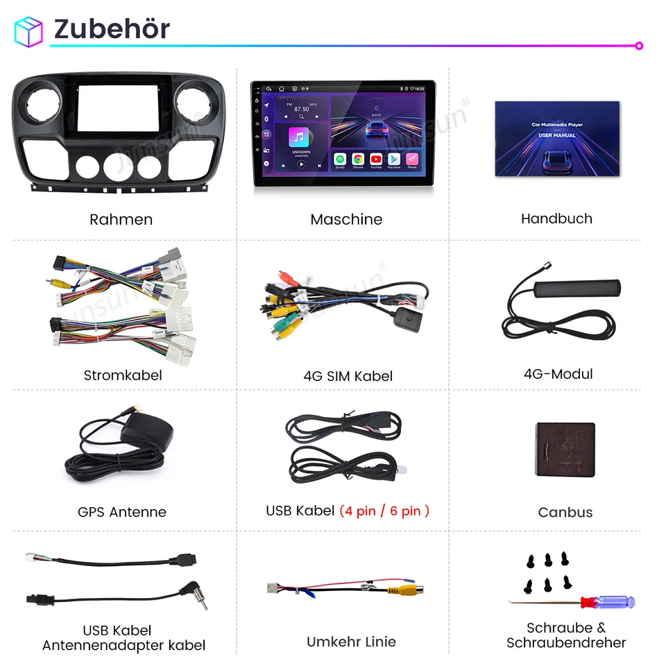 Android15 6+128G Carplay Für Renault Master Opel Movano Nissan Autoradio GPS Nav - Bild 4 von 4