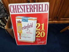 Vintage Chesterfield Cigarette Embossed Metal Sign