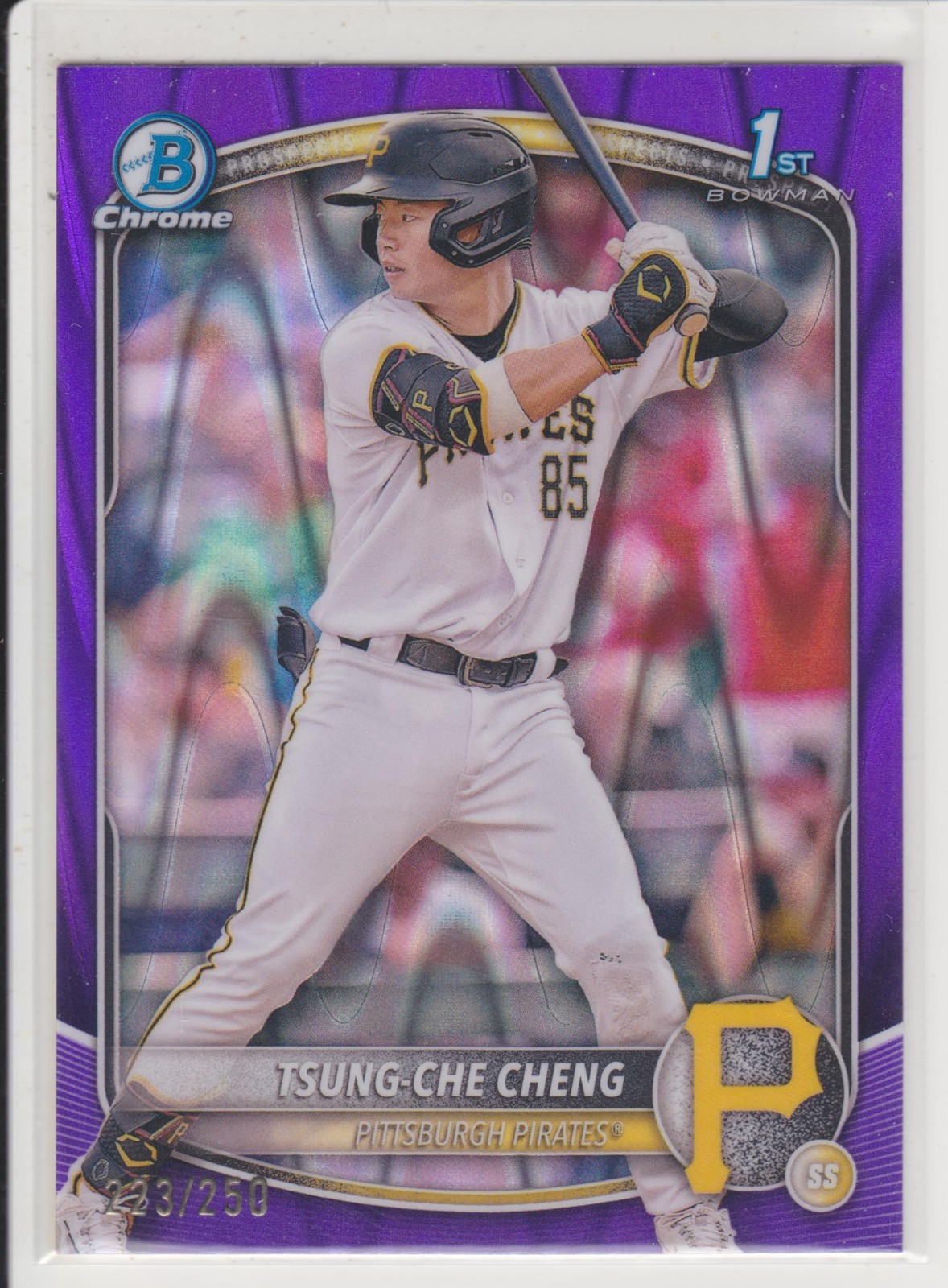 TSUNG-CHE CHENG 2025 BOWMAN CHROME PROSPECT 1st PURPLE RAYWAVE #/250 *MM1