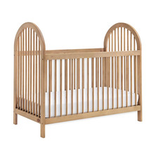Everlee Honey Wood Convertible Island Crib for Modern Nurseries