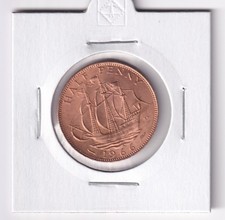 UK GREAT BRITAIN: 1966 HALF PENNY QUEEN ELIZABETH II A/UNC / UNC? COIN #1669