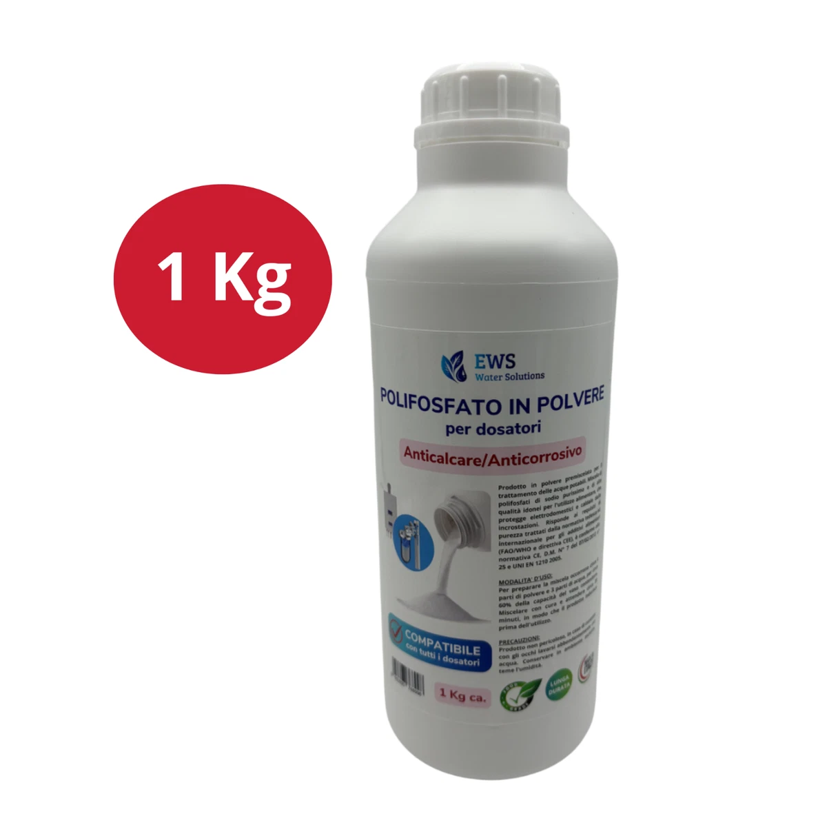 Polifosfato In Cristalli, Ricarica Per Dosatore Polifosfato In Vetro Da 1 Kg 79652532