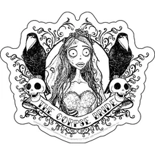 Stickers - C&D Visionary - Corpse Bride Tattoo Art 5"x4.25" NEW Decal Movie