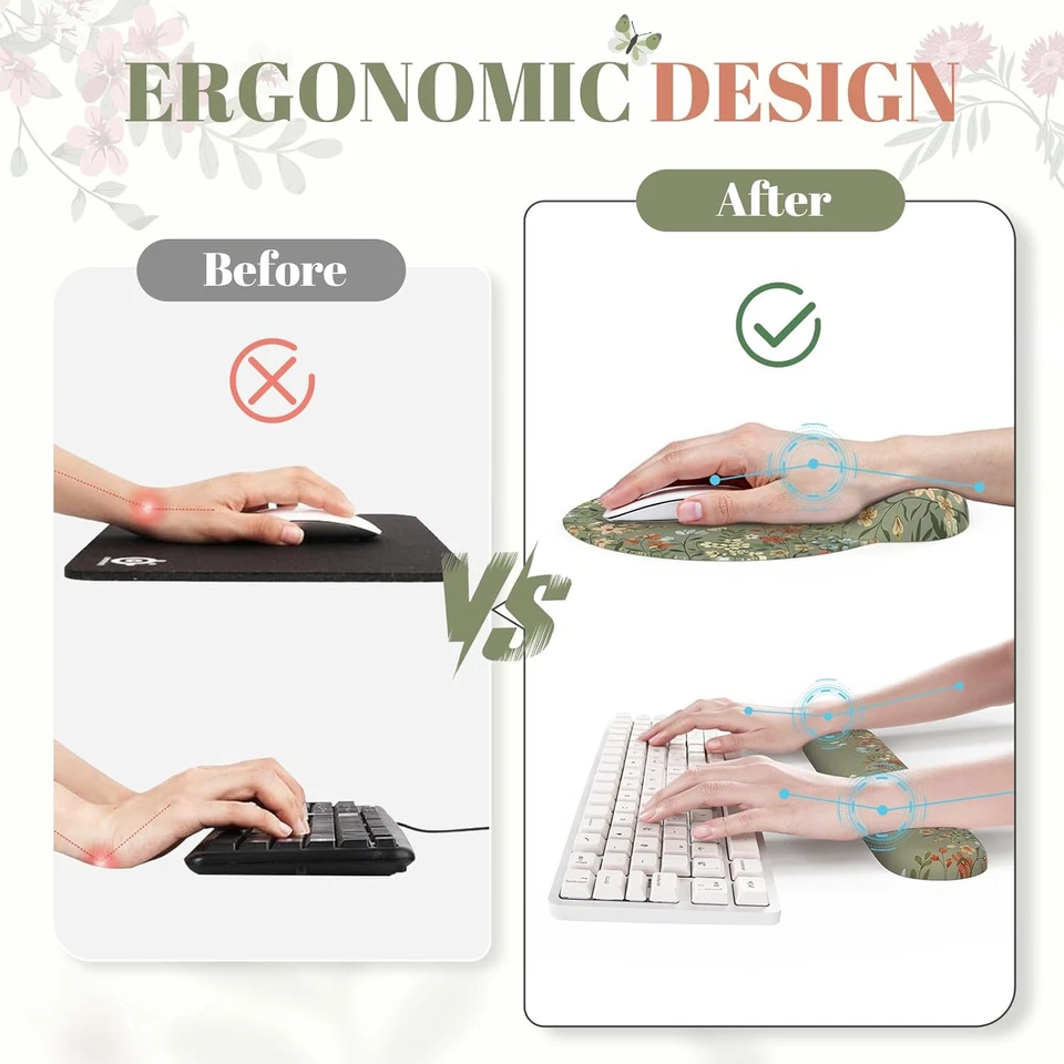Icasso Desk Mat Set,Large Mouse Pad with Wrist Rest,Ergonomic Keyboard Wrist Sup - Image 3 of 4
