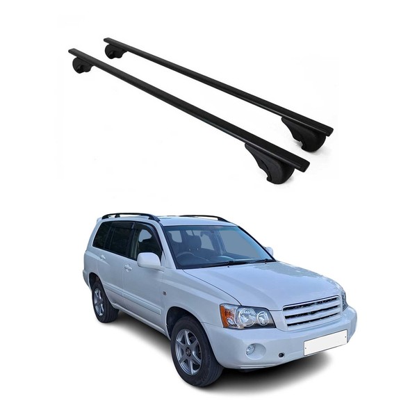 DachträGer GrundträGer FüR Toyota Kluger 2000-2013 75Kg Stahl Schwarz 2 Tlg-image