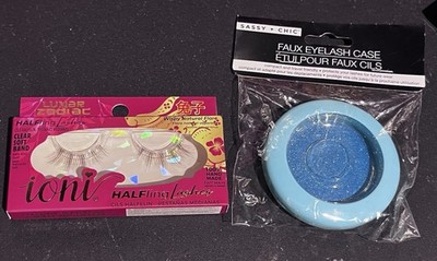  Cute Faux Mink Lash Bundle: Ioni Zodiac Rabbit & Blue Glitter Travel Case