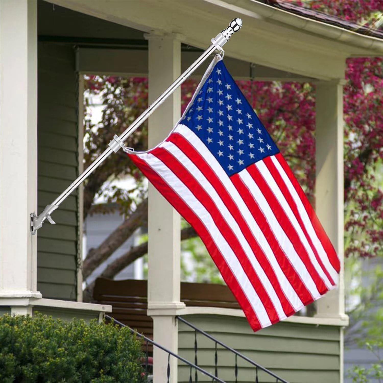 Aluminum Flag Pole Rings, Tangle Free Flagpole Rings with Bearing Design, 360...