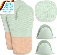 5Pcs Topflappen Set Ofenhandschuhe Silikon Topfhandschuhe Silikon Topflappen Han