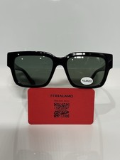 Salvatore Ferragamo SF2975 Black Bold Acetate Custom Polarized Green Sunglasses
