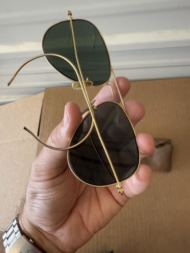 58/14MM VINTAGE B&L RAY BAN USA G15 CABLE WRAP-AROUNDS ARISTA AVIATOR SUNGLASSES - Picture 24 of 24