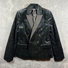 Brooks Brothers Blazer Womens 10 Tartan Plaid Double Breasted Felt