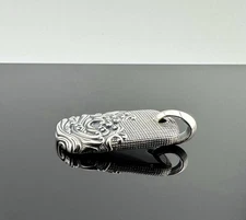 David Yurman Men's 35mm Waves Dog Tag Amulet Pendant Sterling Silver 925