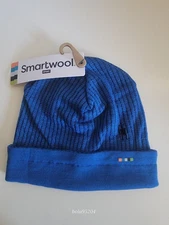 SmartWool 100% Merino Thermal Stash Cuffed Beanie OS Laguna Blue  Warm NWT