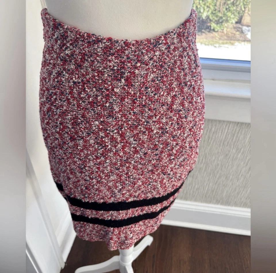 Nueva falda ajustada de tweed roja y negra con etiquetas Rag & Bone talla XS