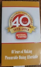 Vintage Golden Corral 40th Anniversary 1973- 2013 Keychain & Pin - NEW