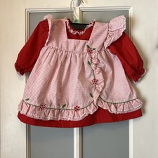 Vintage Girls Prairie Dress 70 s 80 s Nana s Pet 18-24 Month Red Gingham Plaid