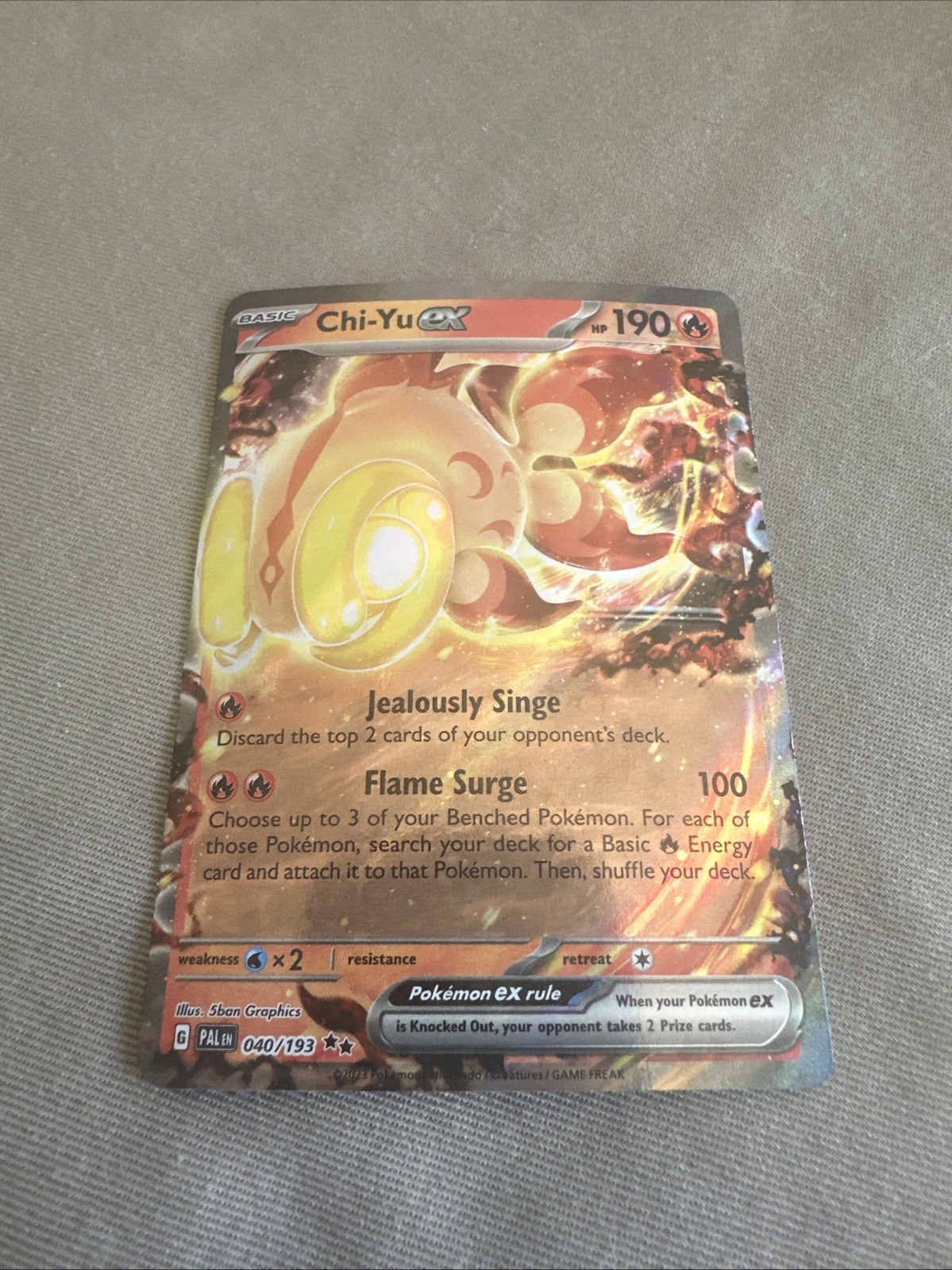 Chi-Yu EX 40/193 Pokemon TCG Paldea Evolved Double Rare Pokemon TCG NM