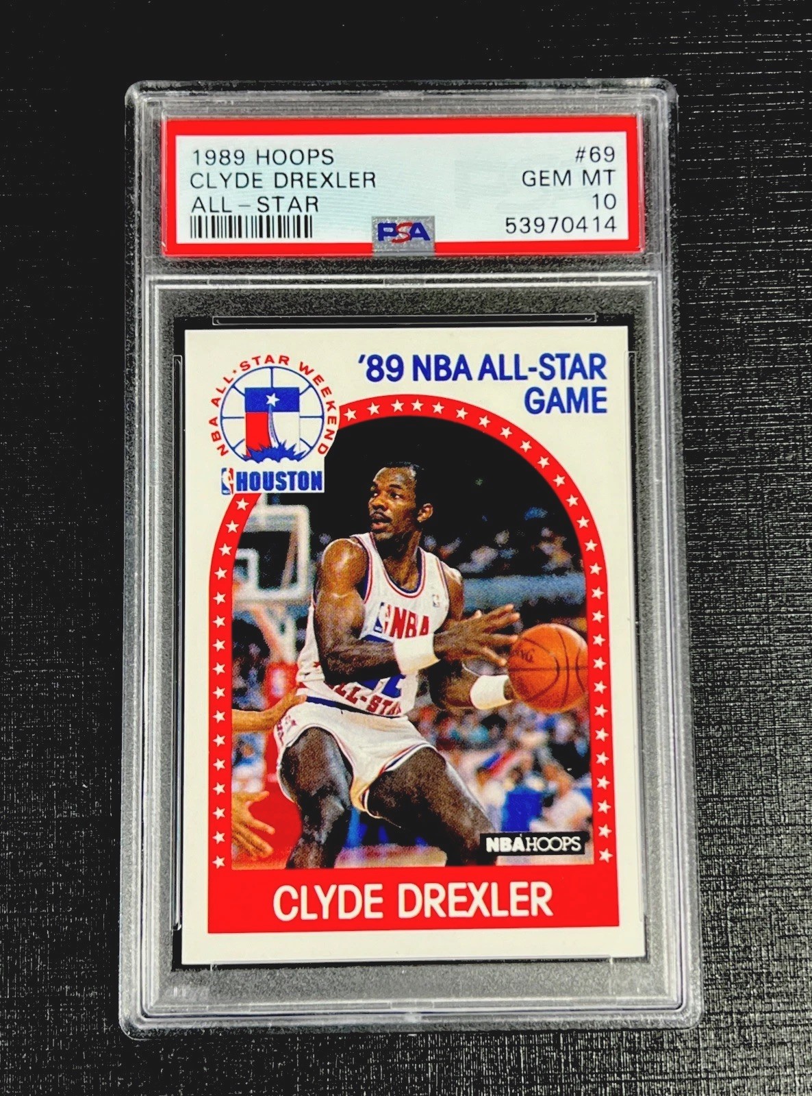 1989-90 NBA Hoops #69 Clyde Drexler All-Star PSA 10 Gem Mint Blazers HOF