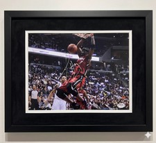 Jermaine O'Neal Miami Heat Signed Basketball 11x14 Custom Framed Photo PSA