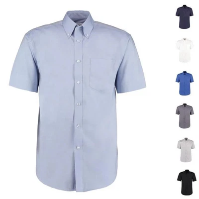 Mens Short Sleeve Shirt Kustom Kit KK109 Classic Fit Premium Oxford Shirts - Image 1 of 4