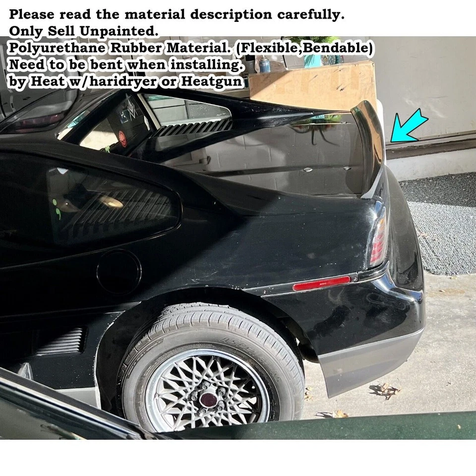 450F Type Rear Duckbill Trunk Spoiler Wing Fits 1983~1988 Pontiac Fiero GT Coupe - Image 2 of 4