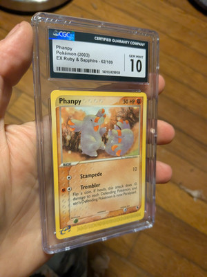 POP 21) CGC 10 GEM MINT Phanpy 62/109 ex Ruby Sapphire 2003