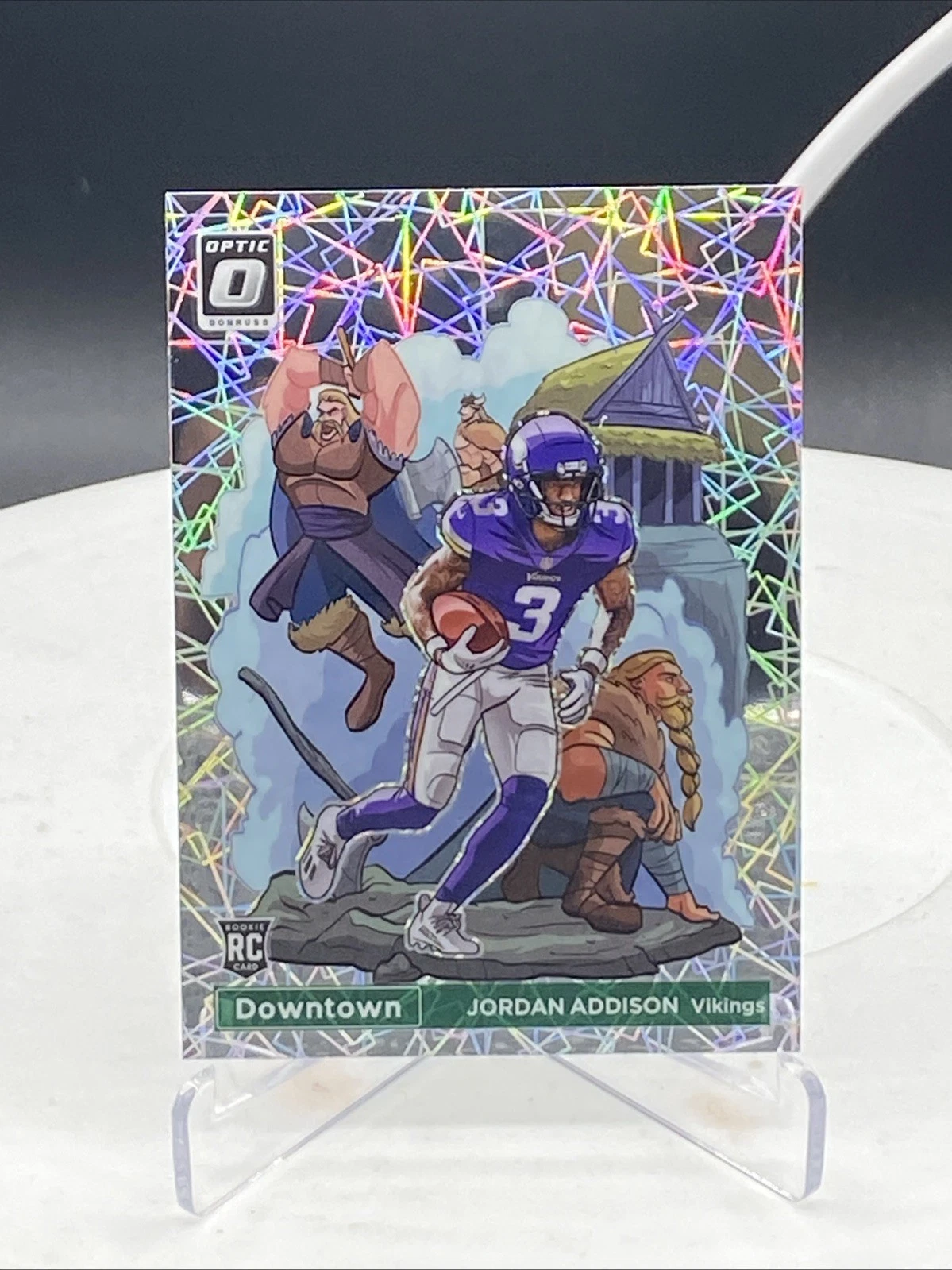 Jordan Addison Panini Donruss Optic Downtown! #D18 Gold Vinyl 1/1