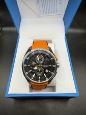 NEW Technomarine Men's Watch Ocean Quantum Chrono Orange and Black TM-318128