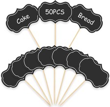 Cheese Markers, Charcuterie Labels, 50Pcs Chalkboard Cupcake Picks Charcuterie