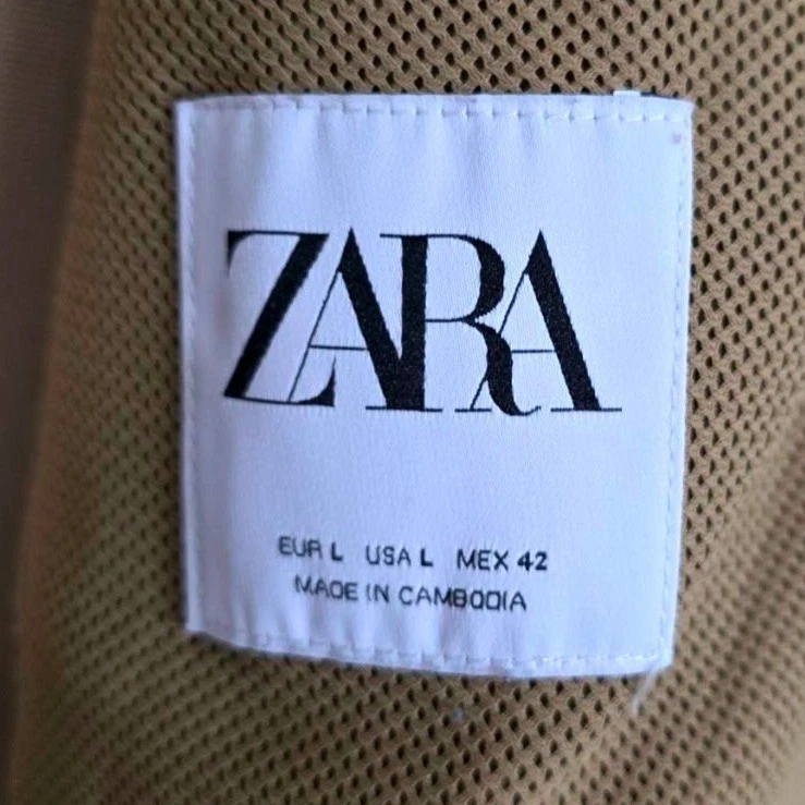 Chaqueta de Viajero Zara Para Hombre Talla L Marrón Cremallera Frontal Utilitaria Windry Elastizada Foto 3 de 4