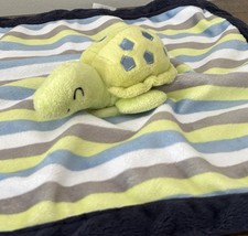 Carter's Plush Turtle Lovey Yellow Blue Striped 14" Baby Boy Security Blanket
