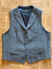 WELLINGTON OF BILMORE Harris Tweed Weste grau Gilet Herren Gr. 56