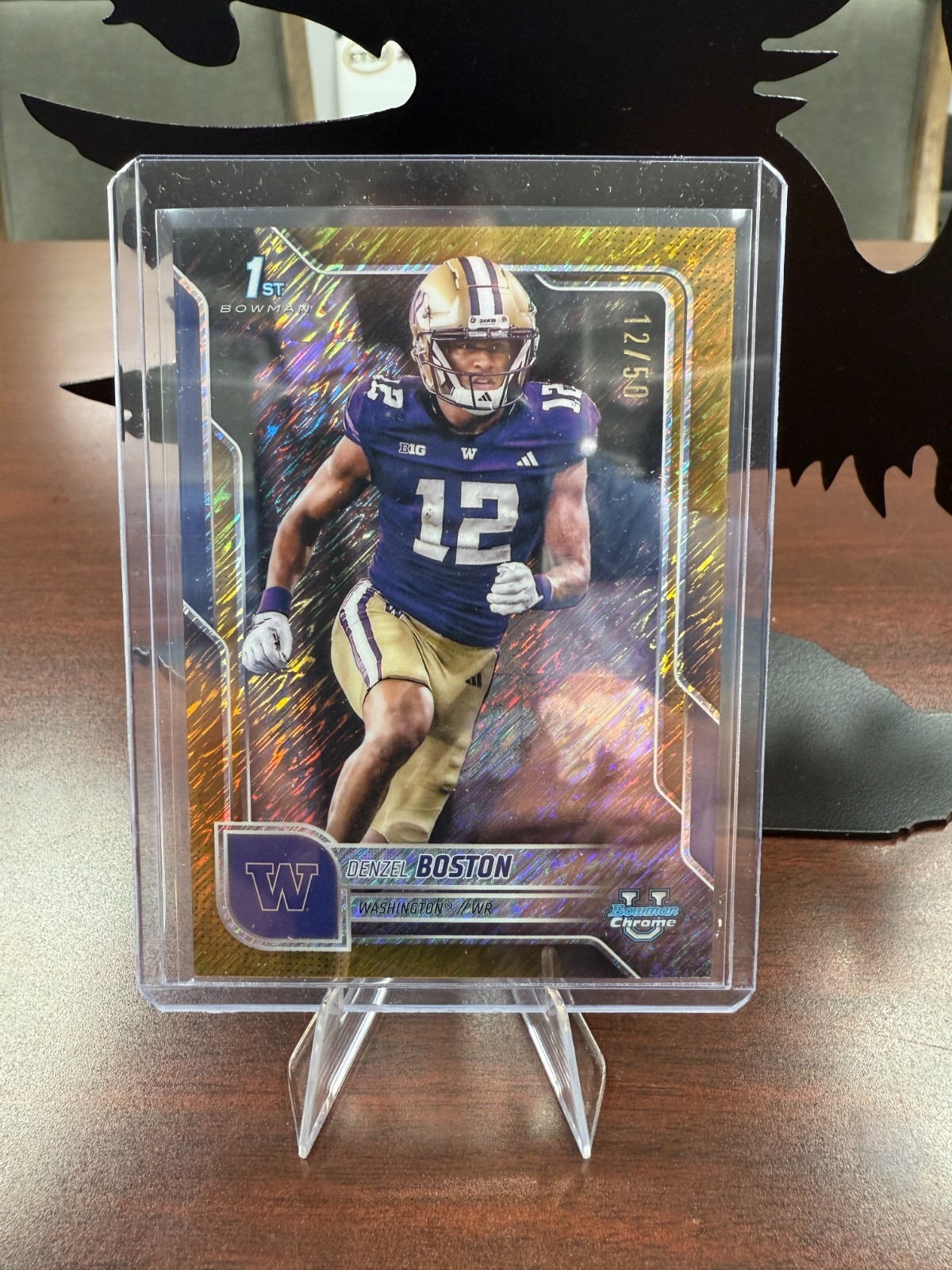 2025 Bowman Chrome U Denzel Boston Gold Shimmer /50 #34 Color/Jersey Match