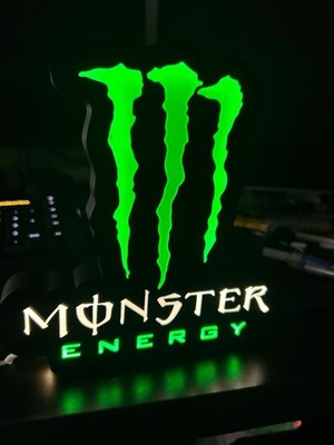 Monster Energy LED Night Light Box Sign USB Powered Gamer Room Decor Man Cave