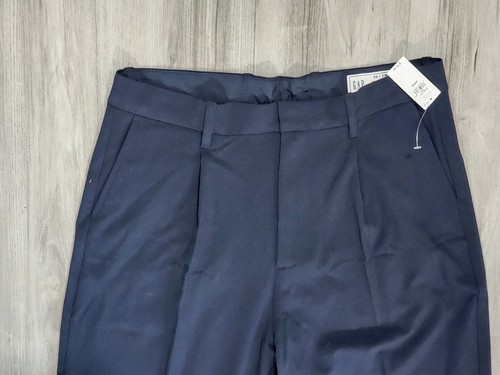 New Gap 90s Loose Trouser Pants Men's 30 X 28 Black Pleated Relaxed Stretch - Picture 5 of 9