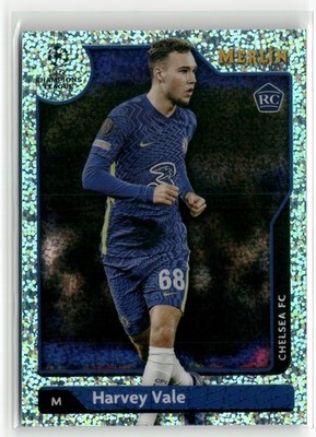 2021-22 Merlin UEFA #58 Harvey Vale Aqua Speckle Refractor #/199