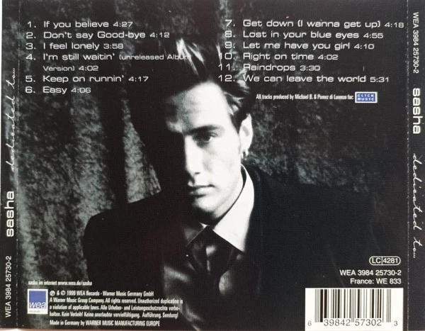 Sasha - Dedicated To... - WEA Records ‎– WEA 3984 25730-2 - CD, Album, Repress - Bild 3 von 3