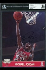 1990 NBA Hoops #65 Michael Jordan Autographed Action Photo#74 BGS Certified Rare