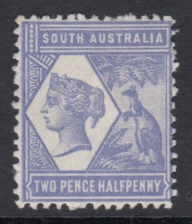 South Australia 1895 SG 236 2 1/2d Violet blue P13 mint (28)