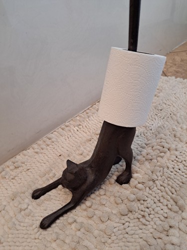Stretching Yoga Katze Gusseisen Papier Handtuch Halter Toilettenpapier Halter Türstopper
