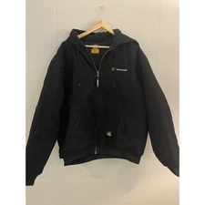 Berne Workwear Mens Black Hooded Thick Heavy Work Jacket XL