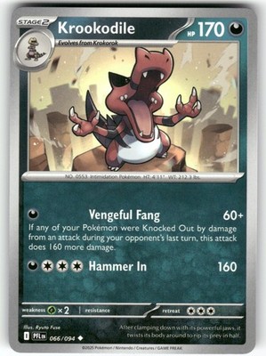 POKEMON KROOKODILE 066/094 UNCOMMON PHANTASMAL FLAMES NM