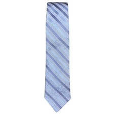 DKNY Striped Neck Tie Blue Shades Skinny 100 Silk 2.75x59 NWOT