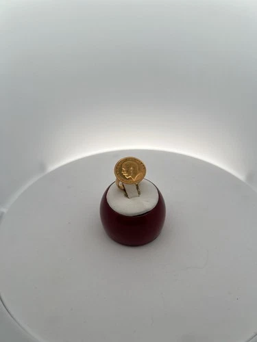 1913 British Sovereign 22K Gold Coin Ring - King George