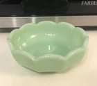 Vintage Rare ￼Jadeite Milk Glass Panel Bowl