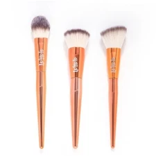 NEW ROSE GOLD AL MAR ALAMAR COSMETIC BRUSH TRIO HOLIDAY SET~FAST FREE SHIPPING
