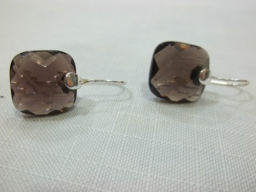 NEW AMETHYST & STERLING SILVER PIERCED EARRINGS & GIFT BOX...... .BEAUTIFUL - Picture 3 of 3
