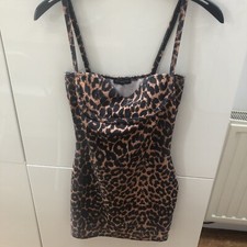 Pretty Little Thing Leopard Pattern Fitted Dress. Size 8
