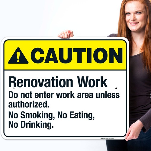 Renovation Work Do Not Enter Work Area Sign, ANSI Caution Sign, (SI-5408) - 第 65/87 張圖片